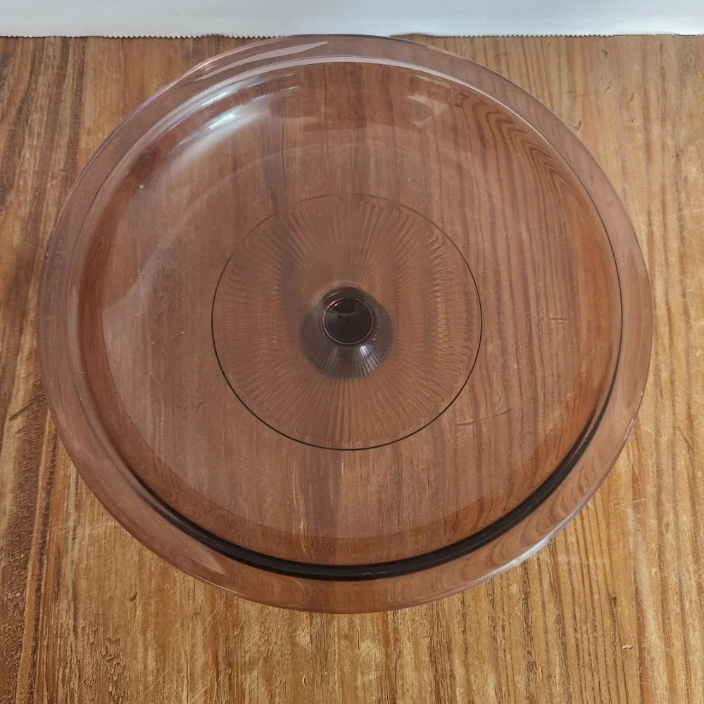 Visions Cookware Pyrex 1.5C #6 Cranberry‎ Glass Lid Vtg Kitchenware Replacement